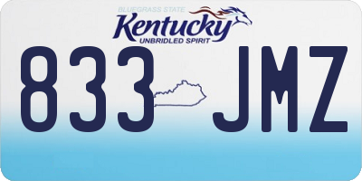 KY license plate 833JMZ