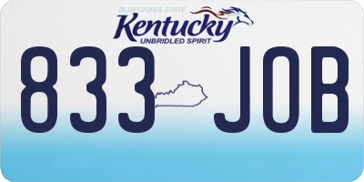 KY license plate 833JOB