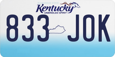 KY license plate 833JOK