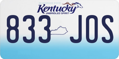 KY license plate 833JOS