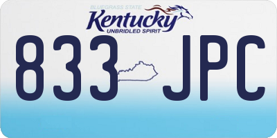 KY license plate 833JPC