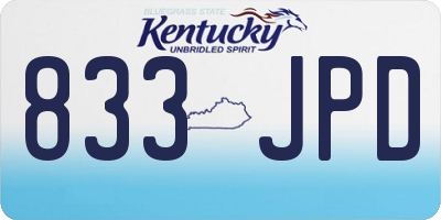 KY license plate 833JPD