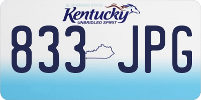 KY license plate 833JPG