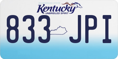 KY license plate 833JPI