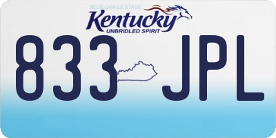 KY license plate 833JPL