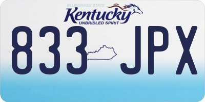 KY license plate 833JPX