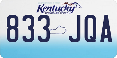 KY license plate 833JQA