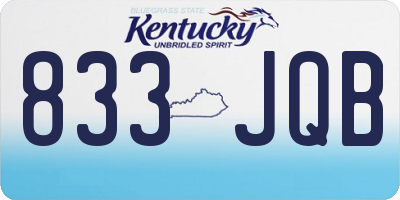 KY license plate 833JQB