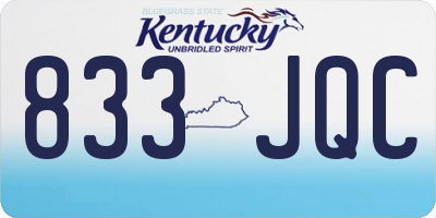 KY license plate 833JQC