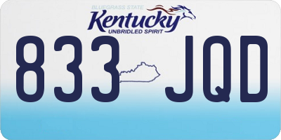 KY license plate 833JQD