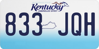 KY license plate 833JQH