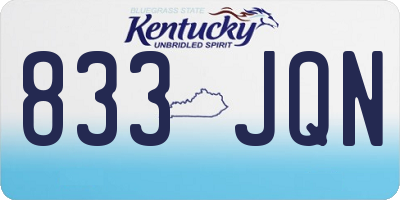 KY license plate 833JQN