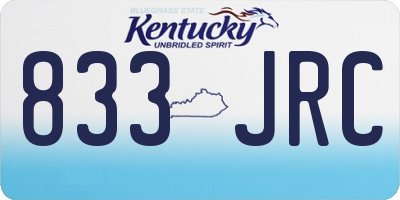 KY license plate 833JRC