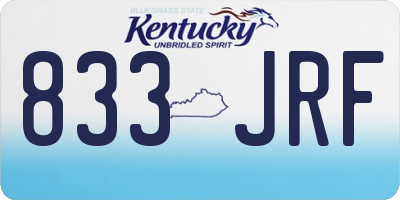 KY license plate 833JRF
