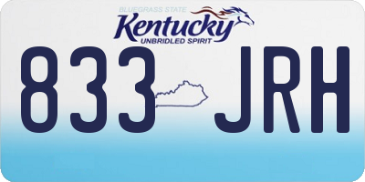 KY license plate 833JRH