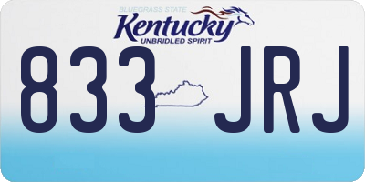 KY license plate 833JRJ