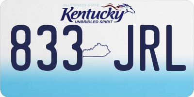 KY license plate 833JRL