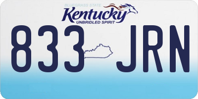 KY license plate 833JRN