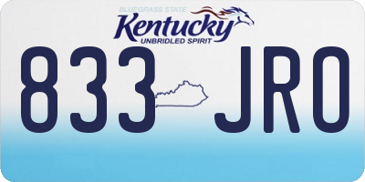 KY license plate 833JRO