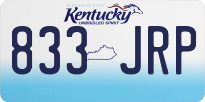 KY license plate 833JRP