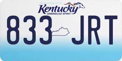 KY license plate 833JRT