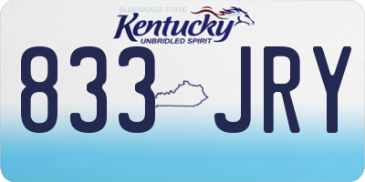 KY license plate 833JRY