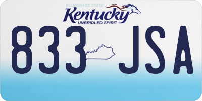 KY license plate 833JSA