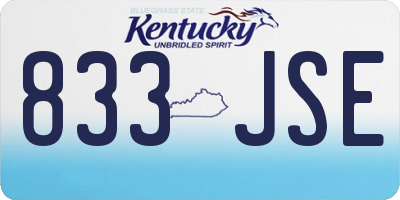 KY license plate 833JSE