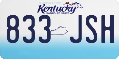 KY license plate 833JSH