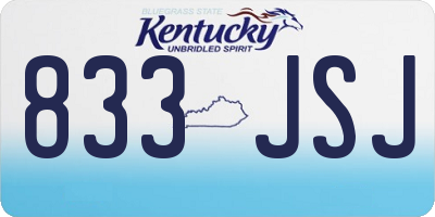 KY license plate 833JSJ