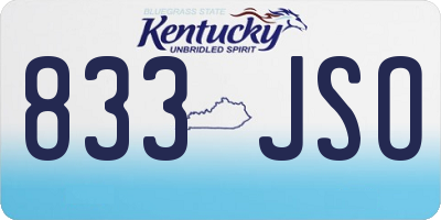 KY license plate 833JSO