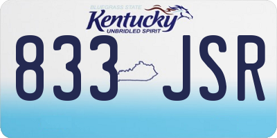 KY license plate 833JSR