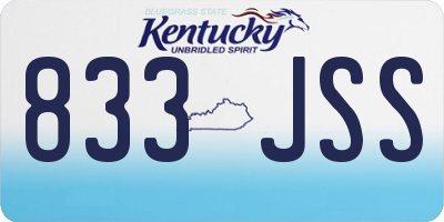 KY license plate 833JSS