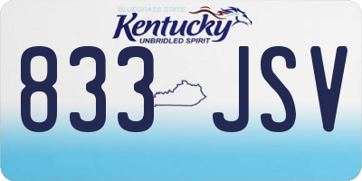 KY license plate 833JSV