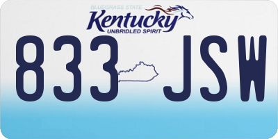 KY license plate 833JSW