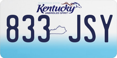 KY license plate 833JSY