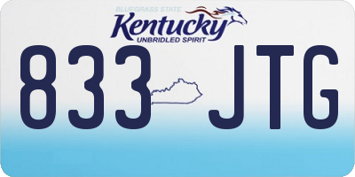 KY license plate 833JTG