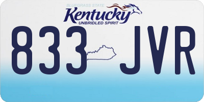 KY license plate 833JVR