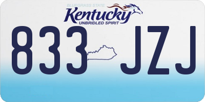 KY license plate 833JZJ