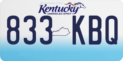 KY license plate 833KBQ