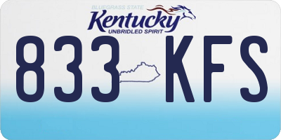 KY license plate 833KFS