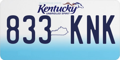 KY license plate 833KNK