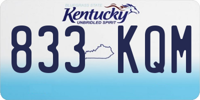 KY license plate 833KQM