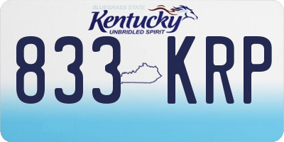 KY license plate 833KRP