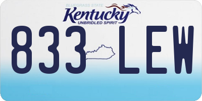 KY license plate 833LEW