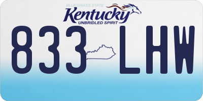 KY license plate 833LHW