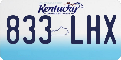 KY license plate 833LHX