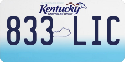 KY license plate 833LIC