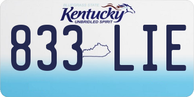 KY license plate 833LIE