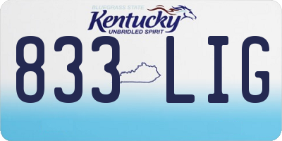 KY license plate 833LIG